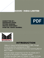 Maruti Suzuki India Limited: Submitted By: Shashank Sinha Piyush Goenka Priyam Khetawat Syed Md. Nahin Iquebal