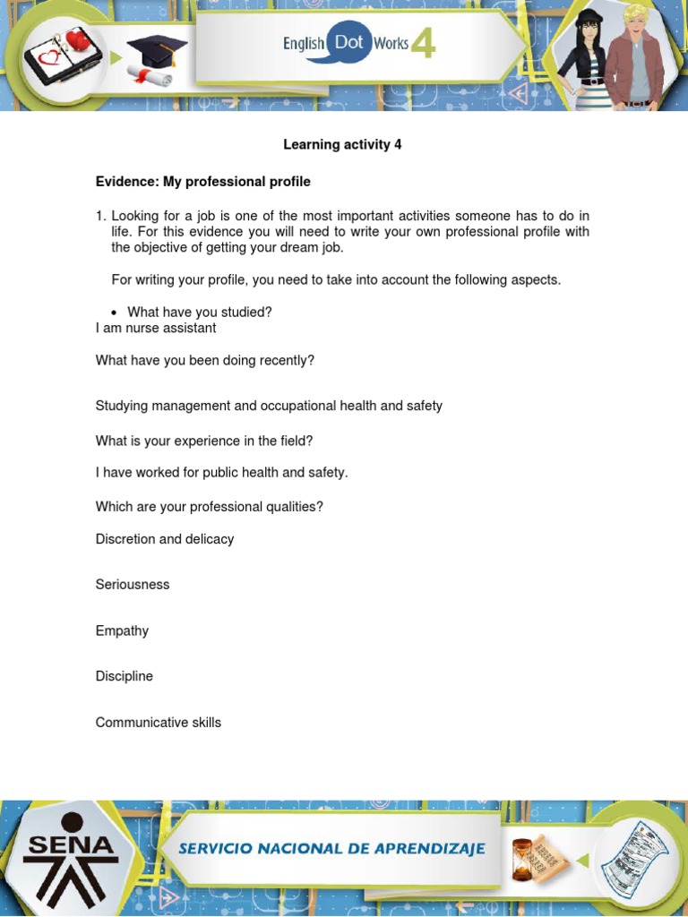 Evidence My Professional Profile  PDF  Cognitive Science  Business