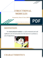Instructional Modules: Prepared By: Diane R. Claro, BEED III