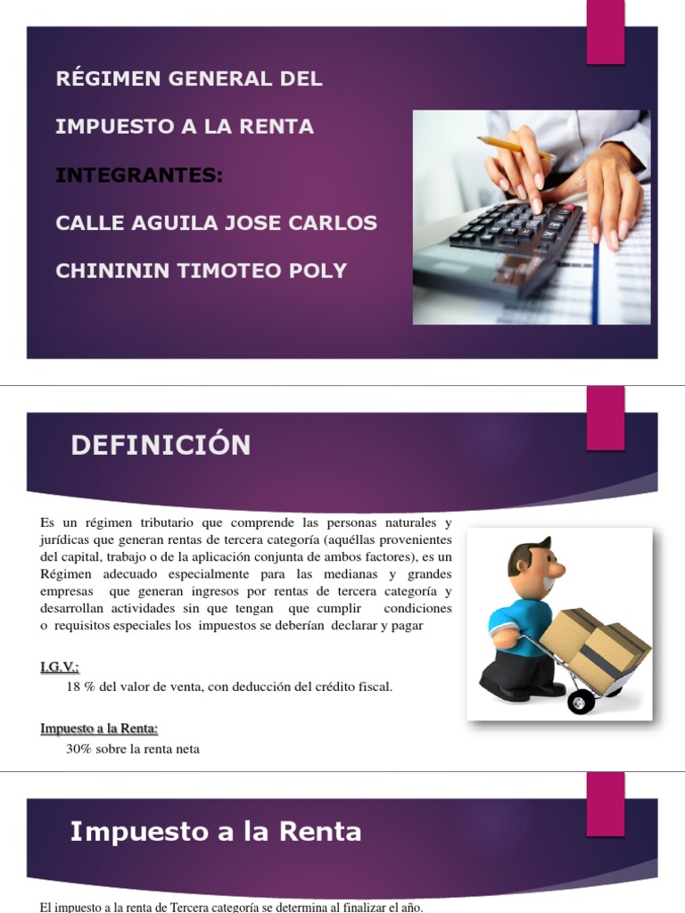 Régimen General del Impuesto a la Renta | PDF | Impuesto sobre la renta ...
