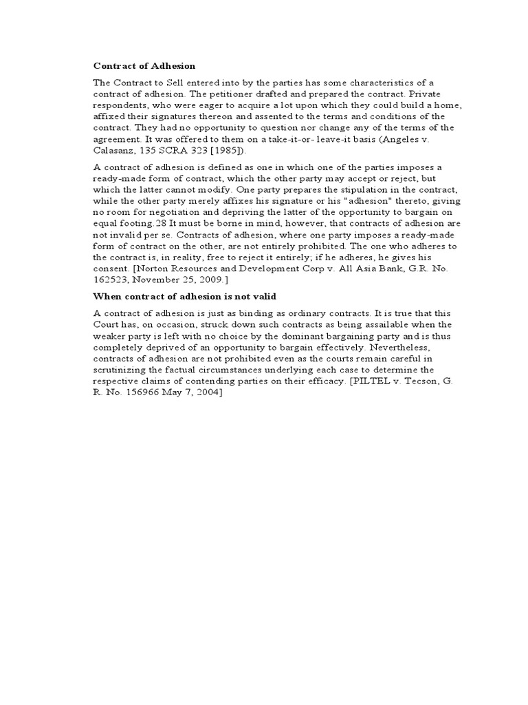 Understanding Contracts of Adhesion | PDF