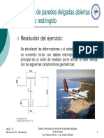 Secciones Abiertas de Paredes Delgadas Con Alabeo Restringido - Guia de Clase