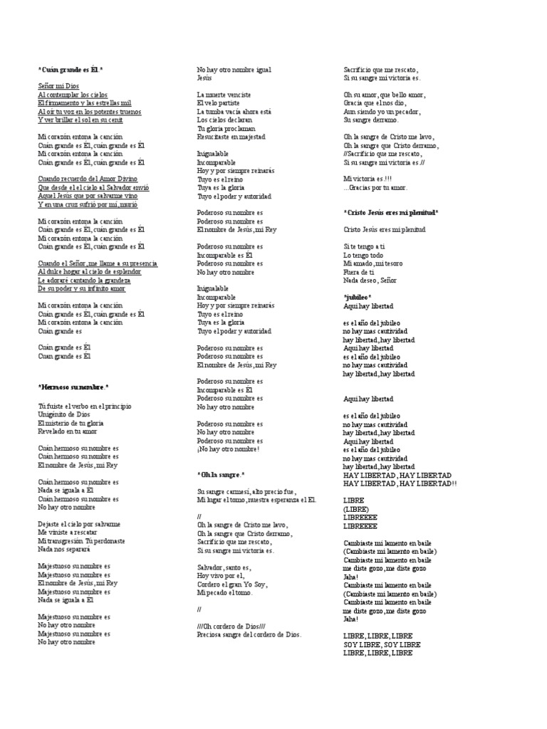 Letras de Alabanza y Adoración | PDF | eucaristía | Cristo (título)