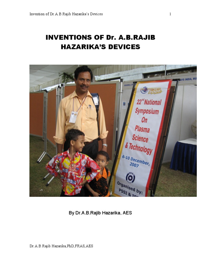 Inventions of Dr.A.B.Rajib Hazarika's Devices | PDF | Plasma (Physics ...