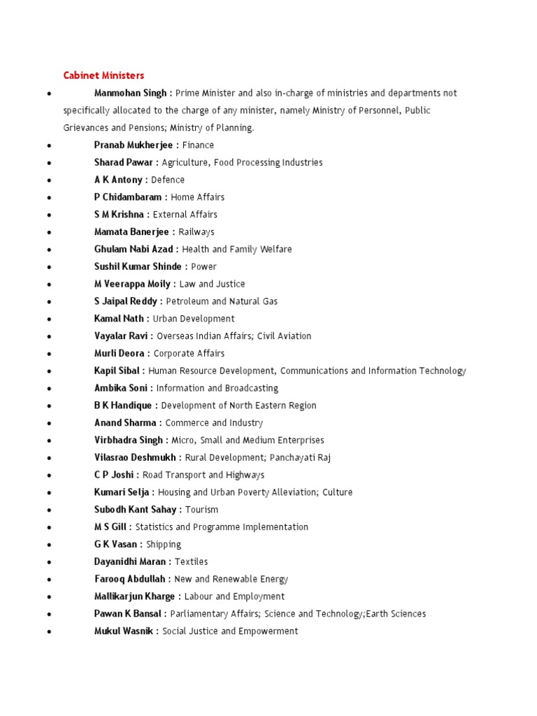 Cabinet Ministers | PDF | Microsoft | Indian National Congress