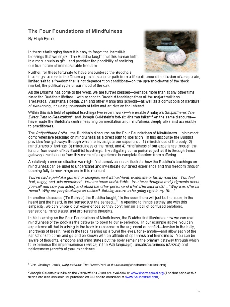 The Four Foundations of Mindfulness | PDF | Sati (Buddhism) | Gautama ...