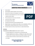 1) Requisitos y Formularios de Ingreso en PDF