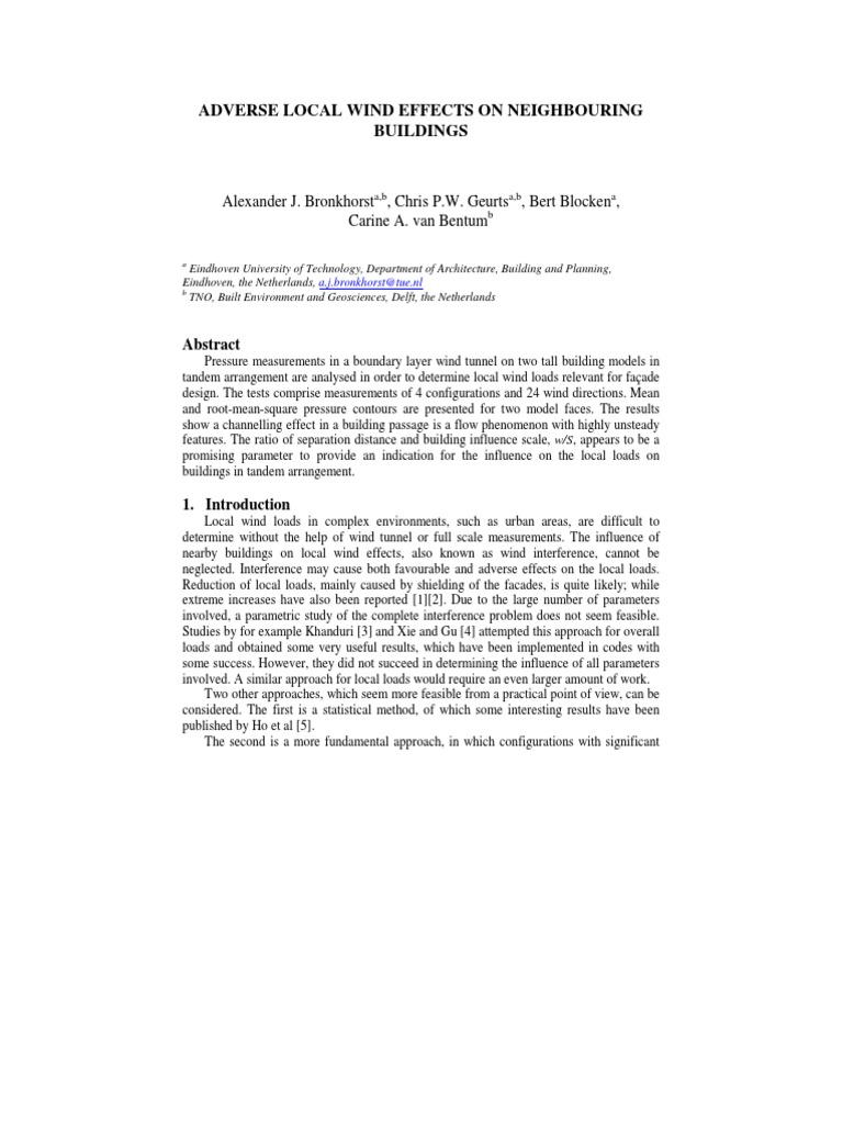 Local Wind Effects on Tall Buildings | PDF | Wind Tunnel | Fluid Dynamics