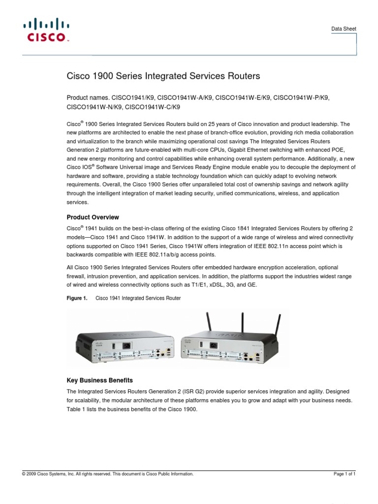 Cisco 1900 Router Wireless Lan Computer Network
