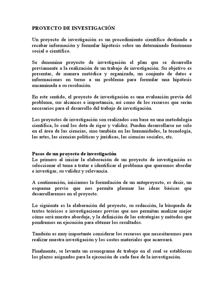 Guía para Elaborar un Proyecto de Investigación | PDF | Metodología ...