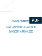 Covid-19 Contractor Camp Compliance Checklist With Evidence by Al-Mishal, 2020