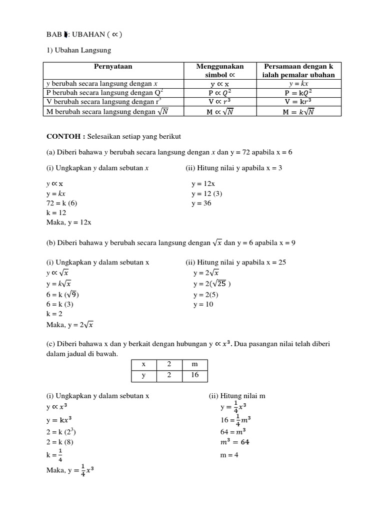 Bab 1 Ubahan Langsung Betul Pdf