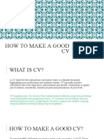 How To Make A Good CV