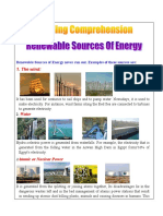 Renewable Sources of Energy Reading Comp