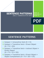 Sentence Patterns: (Eng 1-Communication Arts)