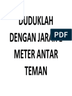 Duduklah Dengan Jarak 1 Meter Antar Teman