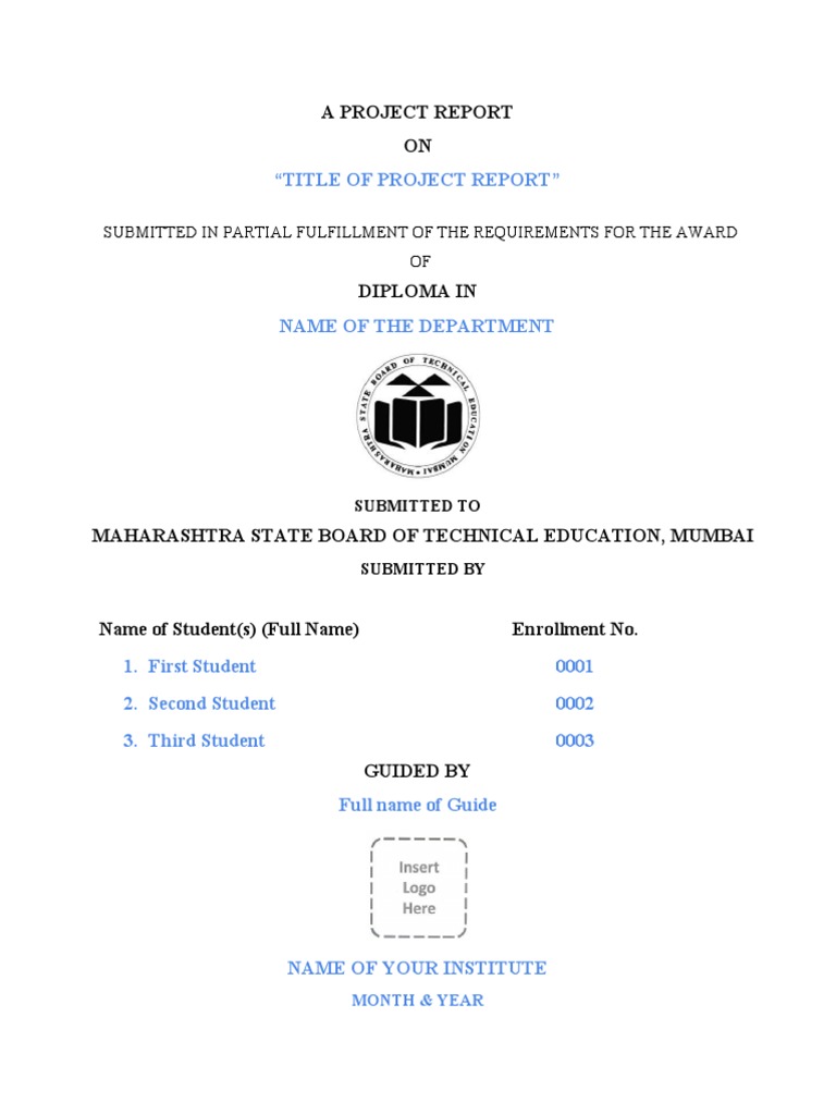 MSBTE Diploma Project Report Format | PDF | Evaluation | Cognition