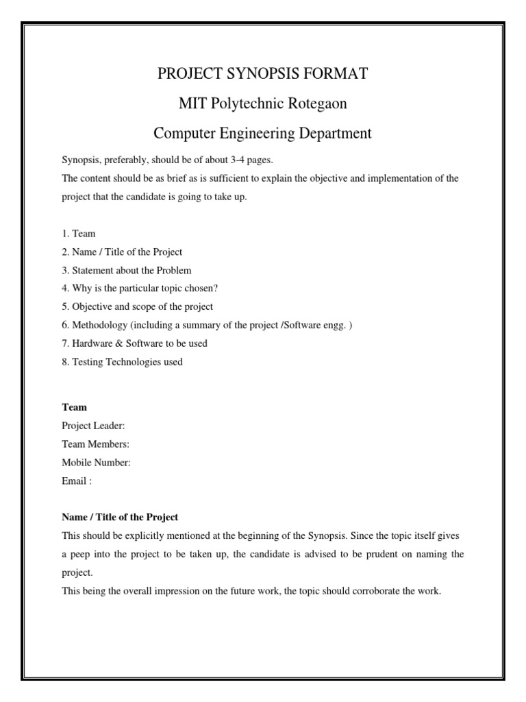Project Synopsis Mit 2021 | PDF | Implementation | System