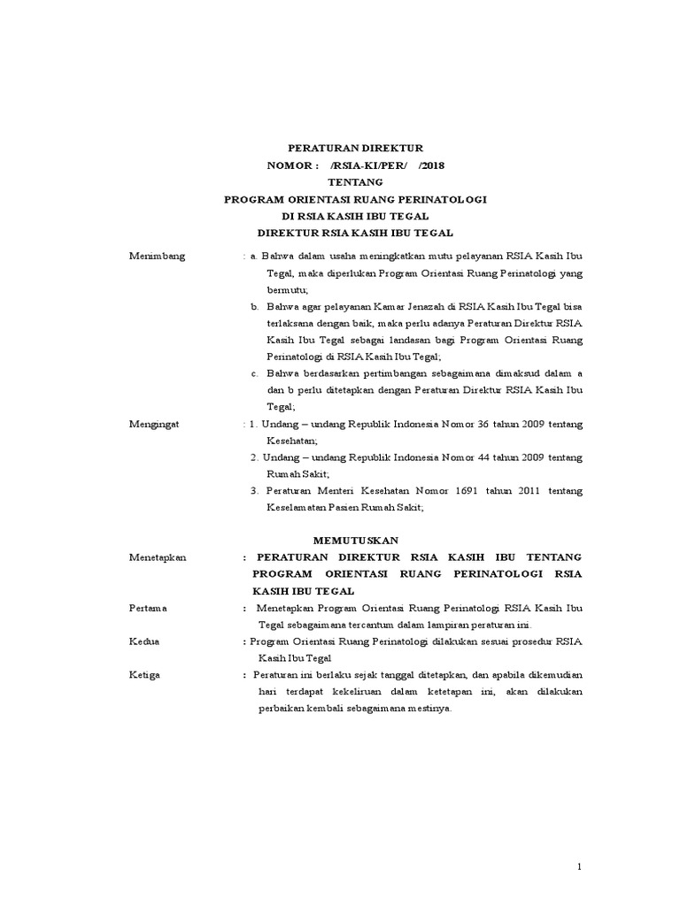 Program Orientasi Perinatologi RSIA Tegal | PDF | Bisnis | Kesehatan ...