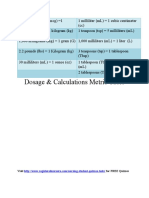 Dosage Calculations Drug Metric Table Conversion