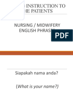 Giving Instruction To The Patients Nursing / Midwifery English Phrases