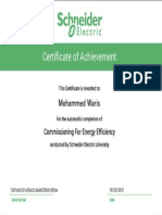 Schenider Energy Efficiency Certificate