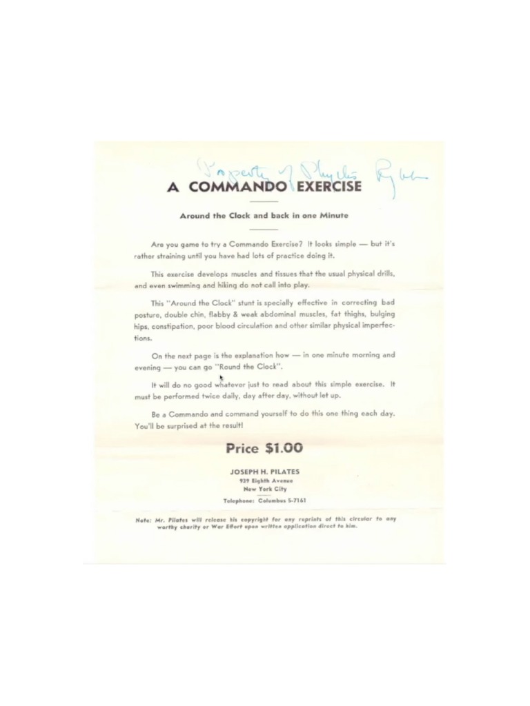 A Commando Exercise - Pilates Brochure | PDF