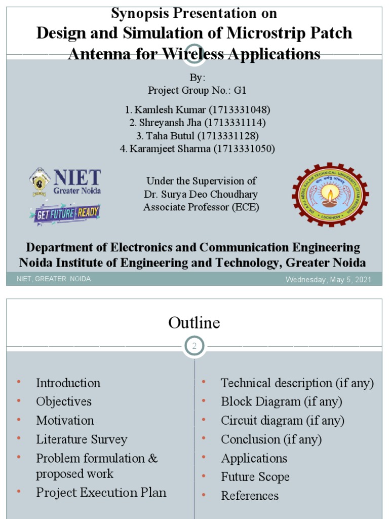 G1 Ppt Design And Simulation Of Microstrip Patch Antenna For