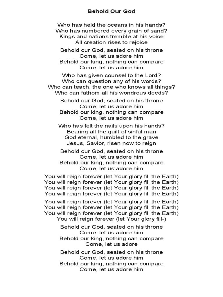 Behold Our God | PDF