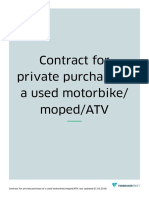 Contract For Private Purchase of A Used Motorbike/ moped/ATV