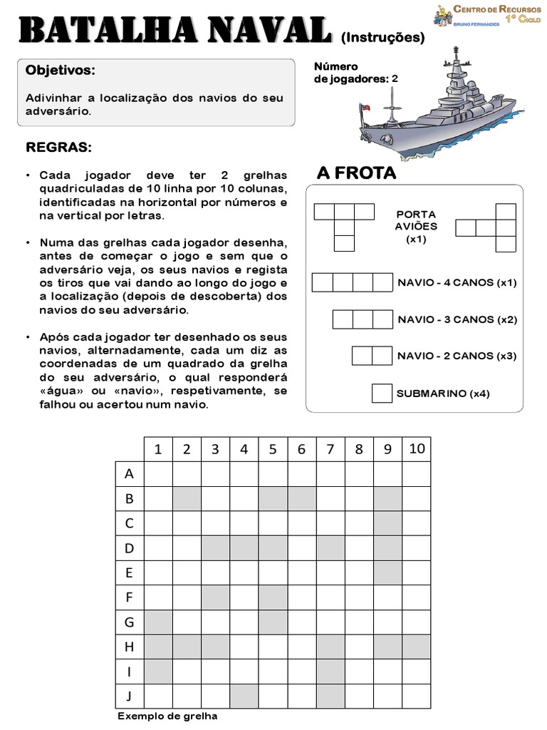 Regras do Jogo Batalha Naval | PDF | Lazer | Esportes