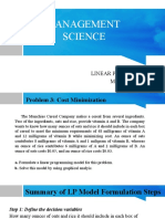 Management Science: Linear Programming: Minimization Model