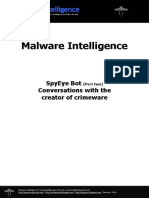 Malware Intelligence: Spyeye Bot Conversations With The Creator of Crimeware