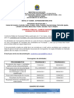 Vagas e Lista de candidatos Prioridade 2 - CHAMADA PÚBLICA - Quixadá