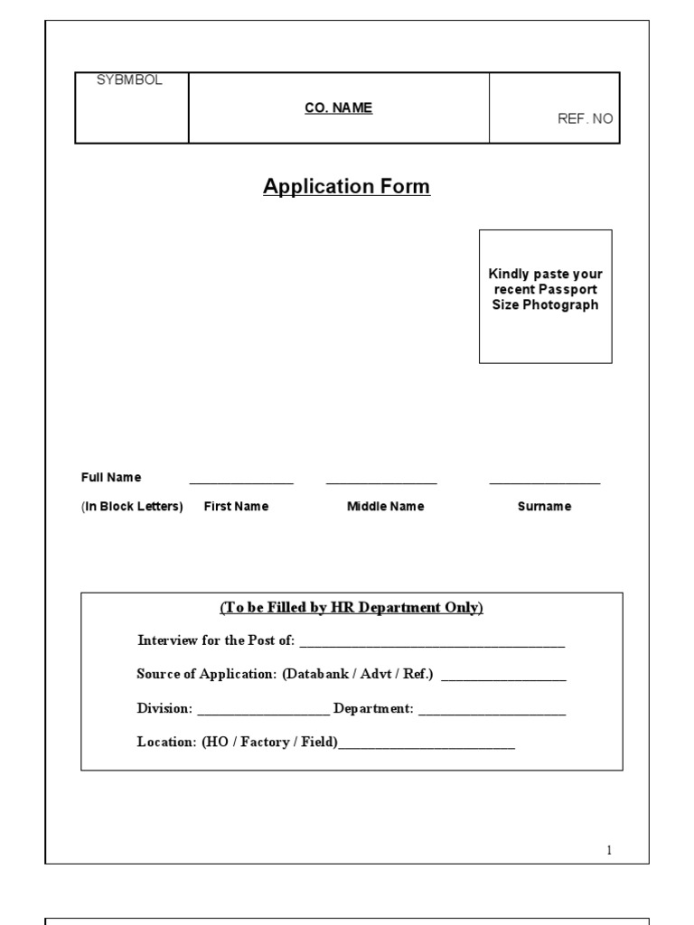 Candidate Application Form Template | PDF | Salary | Marriage