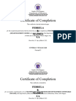 Certificate of Completion: Febrela B. Madria GA