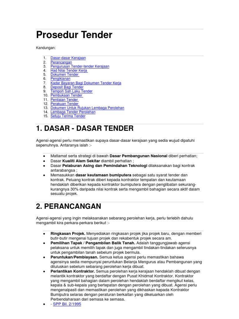 3, Tender Procedures | PDF
