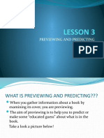 Lesson 3: Previewing and Predicting