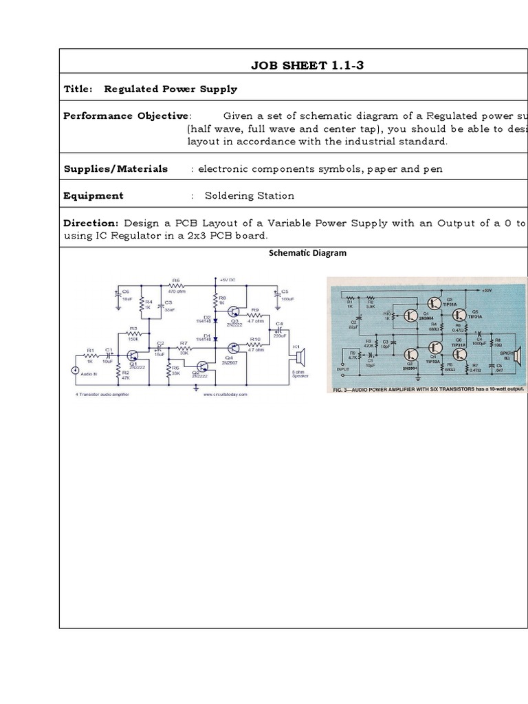 JOB SHEET 4 Transitor Amplier | PDF | Technology & Engineering