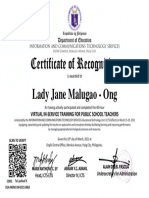 Virtual INSET Certificate of Recognition