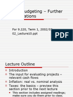 Capital Budgeting - Further Considerations: For 9.220, Term 1, 2002/03 02 - Lecture10