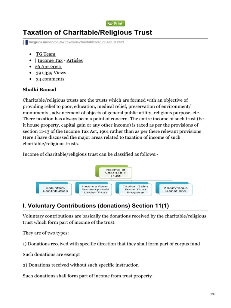 Taxation of Charitable Trusts Explained | PDF | Trust Law | Capital ...