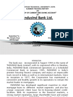 Indusind Bank LTD.: "A Study of Current and Saving Account" at