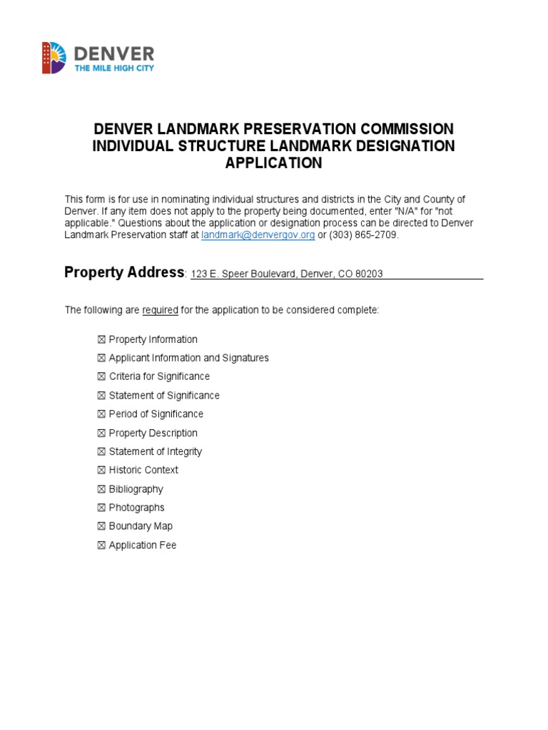 Denver7 Building Landmark Designation Application | PDF | Wall | Door
