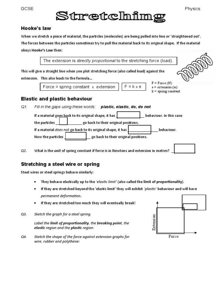 13 Hooke's Law Questions PDF Elasticity (Physics) Force