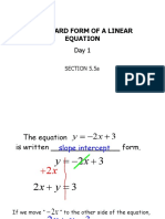 Find slope and intercepts of linear equations