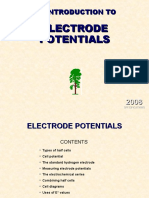 Electrochemistry - Electrode Potential