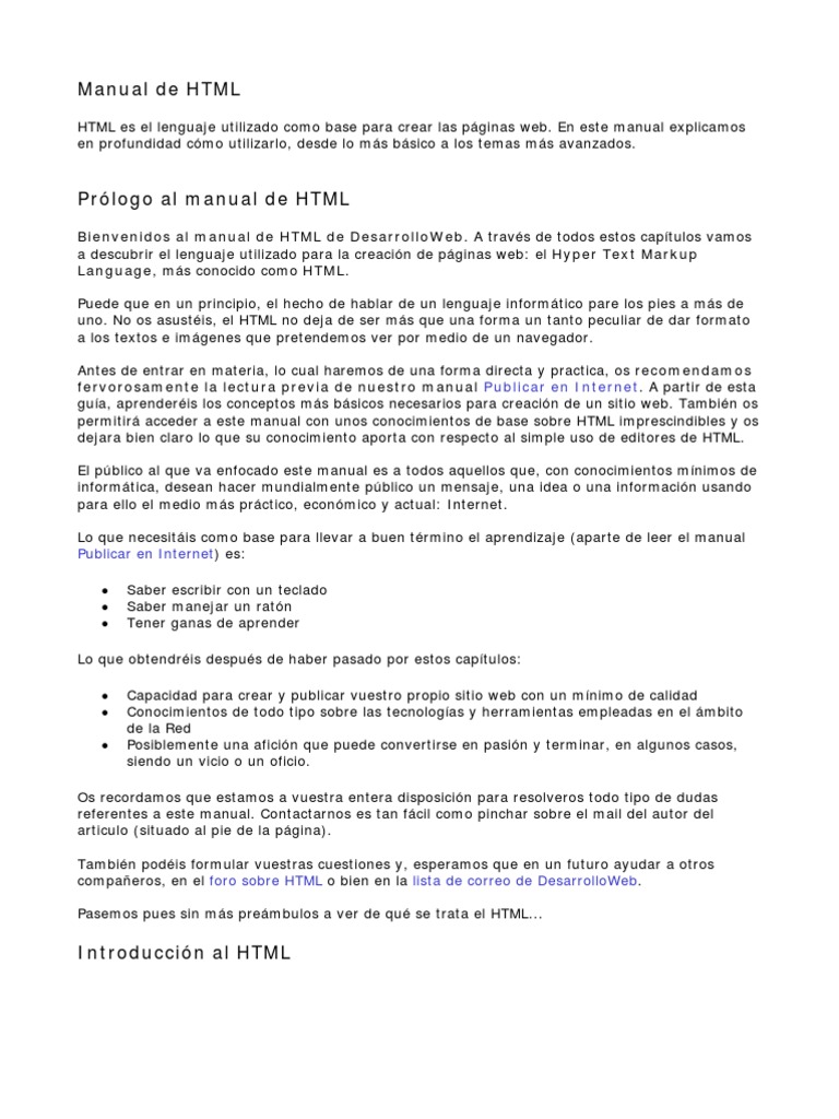 Manual de HTML | PDF
