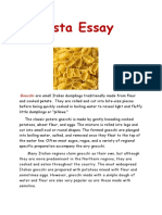 Pasta Essay Gnocchi