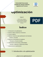 Optimización: Universidad Veracruzana Facultad de Ciencias Químicas Ingeniería de Procesos